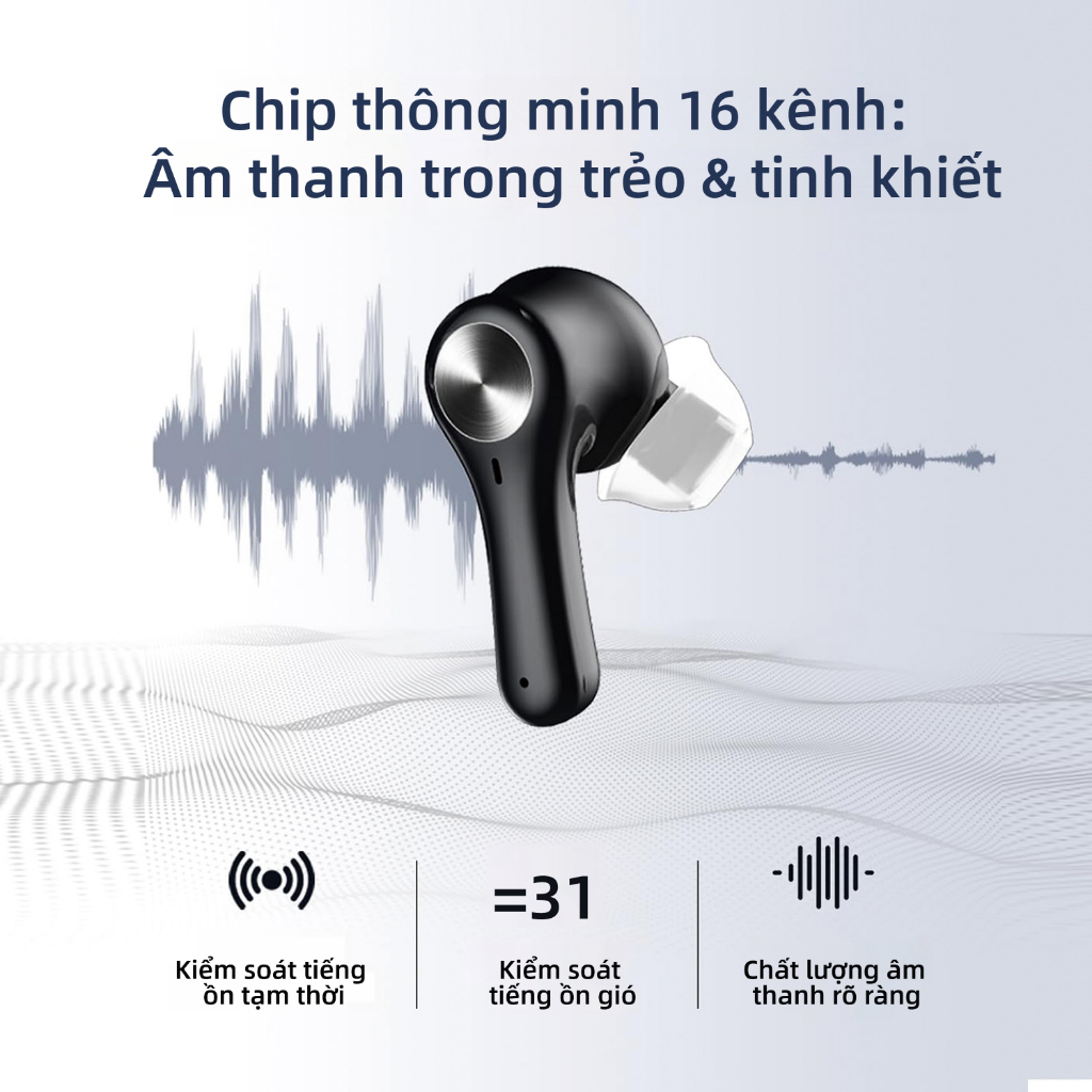 1 Cặp máy trợ thính Bluetooth có thể sạc lại — Bộ khuếch đại thính giác tăng cường tiếng ồn không dây (Thích hợp cho người lớn và người cao tuổi)