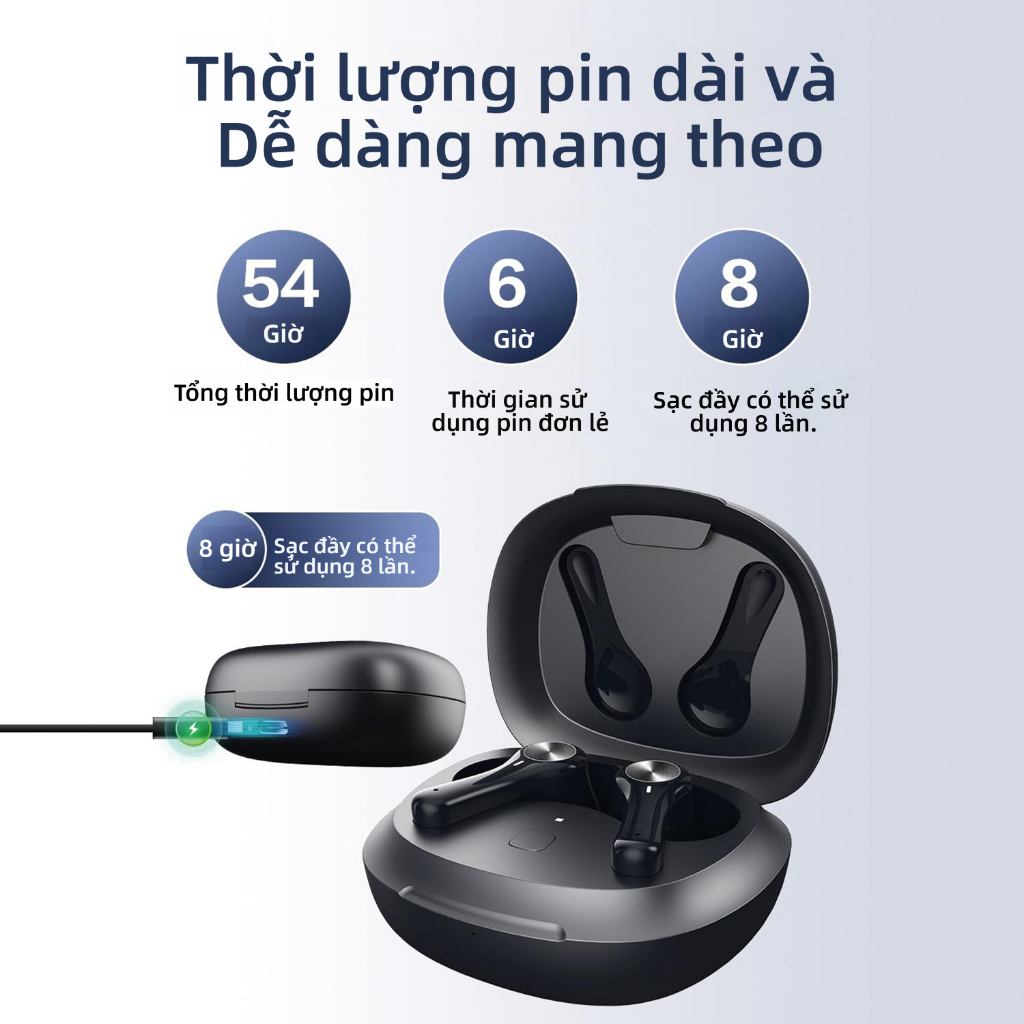 1 Cặp máy trợ thính Bluetooth có thể sạc lại — Bộ khuếch đại thính giác tăng cường tiếng ồn không dây (Thích hợp cho người lớn và người cao tuổi)