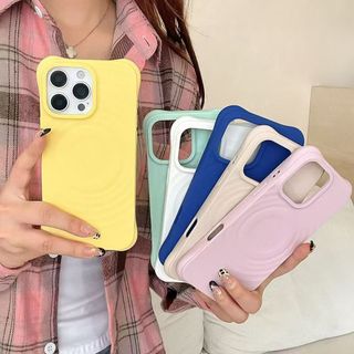 Ốp Từ Tính Không Dây Cho iPhone 17 16 15 14 Pro Max Cho Silicon Mềm Ripple Chống Sốc Ốp điện thoại