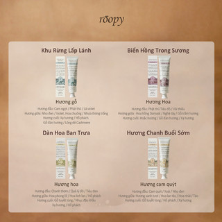 [Dòng “Âm Nhạc”]Roopy Kem Tay Hương Tinh Dầu Thực Vật 75g - Hương ba tầng, Hương Hoa Quả, Dưỡng Ẩm Cấp NướcHộp quà hợp tác, ROOPY × Butterbear (bộ 6 hương) — Phiên bản chính hãng 75g