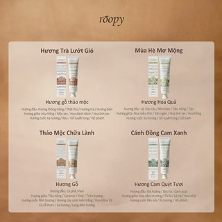 [Dòng “Âm Nhạc”]Roopy Kem Tay Hương Tinh Dầu Thực Vật 75g - Hương ba tầng, Hương Hoa Quả, Dưỡng Ẩm Cấp NướcHộp quà hợp tác, ROOPY × Butterbear (bộ 6 hương) — Phiên bản chính hãng 75g