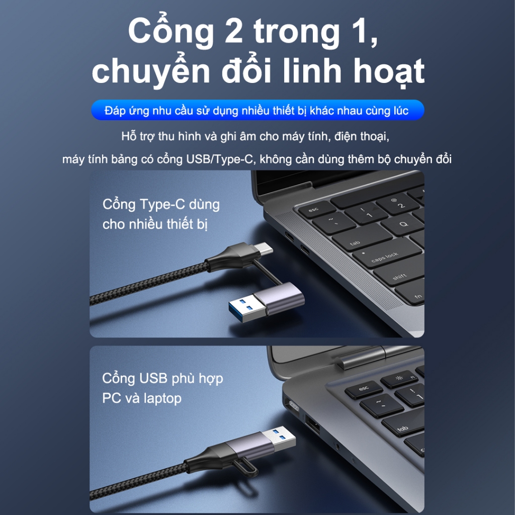 Sunrose Hub USB 3.0 Type-C 4 trong 1, Truyền dữ liệu tốc độ cao 5Gbps, Sạc nhanh 100W PD, Vỏ nhôm cao cấp, 4 cổng USB 3.0, Plug & Play, Tương thích với Windows / Mac / Linux, f