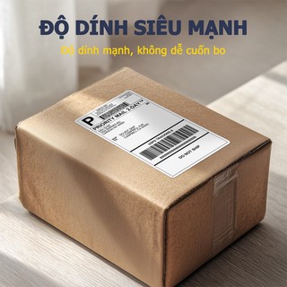 Giấy In Nhiệt Decal A6 - 100x150mm - Tệp 500 Tem In Bill Shopee TMĐT Cuộn A6 A7 Tem Trà Sữa Có Lớp Keo