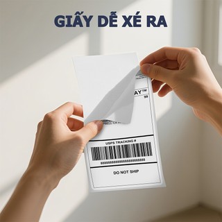 Giấy In Nhiệt Decal A6 - 100x150mm - Tệp 500 Tem In Bill Shopee TMĐT Cuộn A6 A7 Tem Trà Sữa Có Lớp Keo
