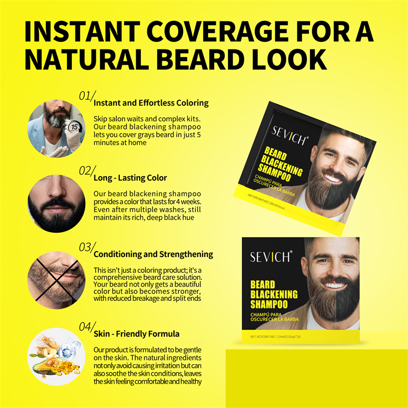 Dầu gội râu SEVICH Men Black Color Beard Dye