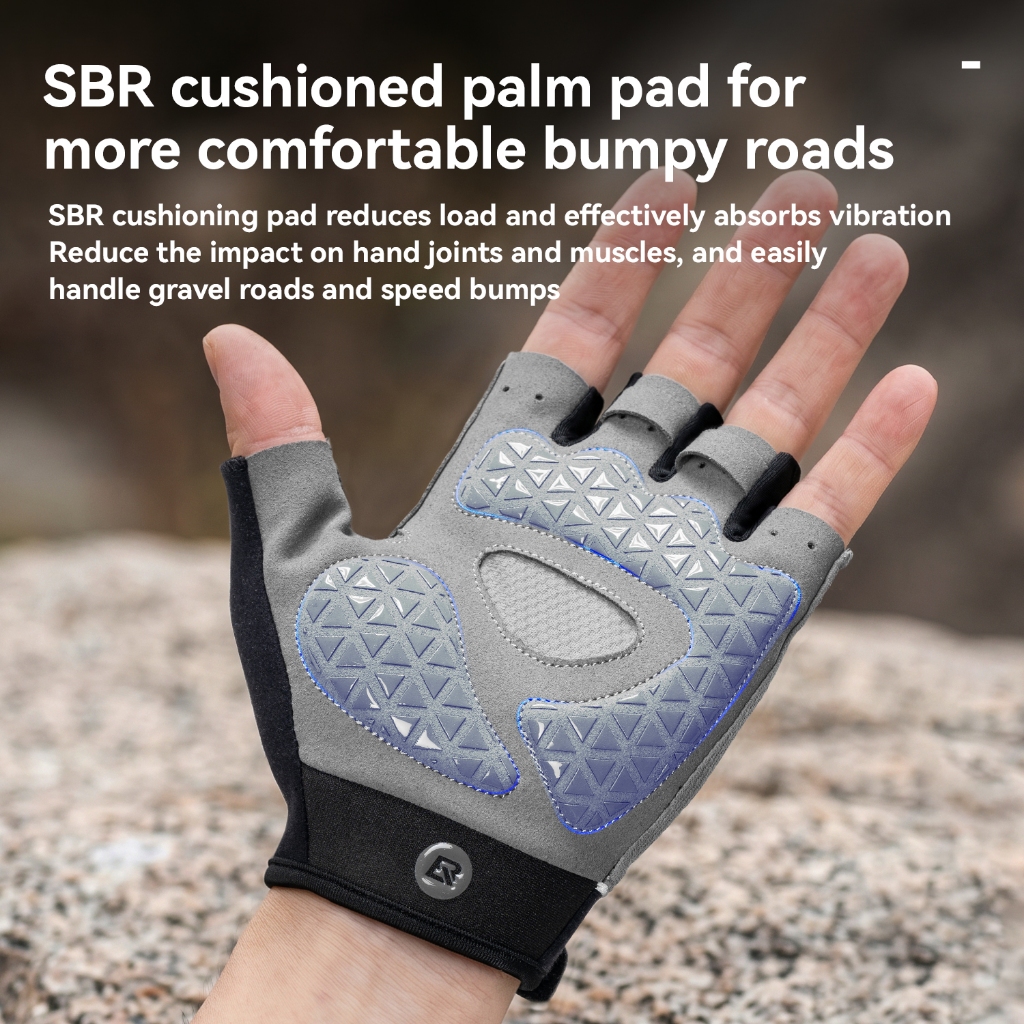 Găng tay đi xe đạp nửa ngón ROCKBROS Găng tay đi xe đạp ngoài trời chống trượt UNISEX