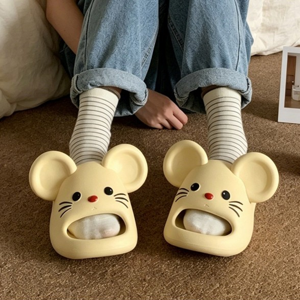 XIXITIAO Dép Nữ Mùa Hè Phong Cách Mới Hoạt Hình Chuột Tai Lớn Ký Túc Xá Sinh Viên Trong Nhà Ngoài Trời