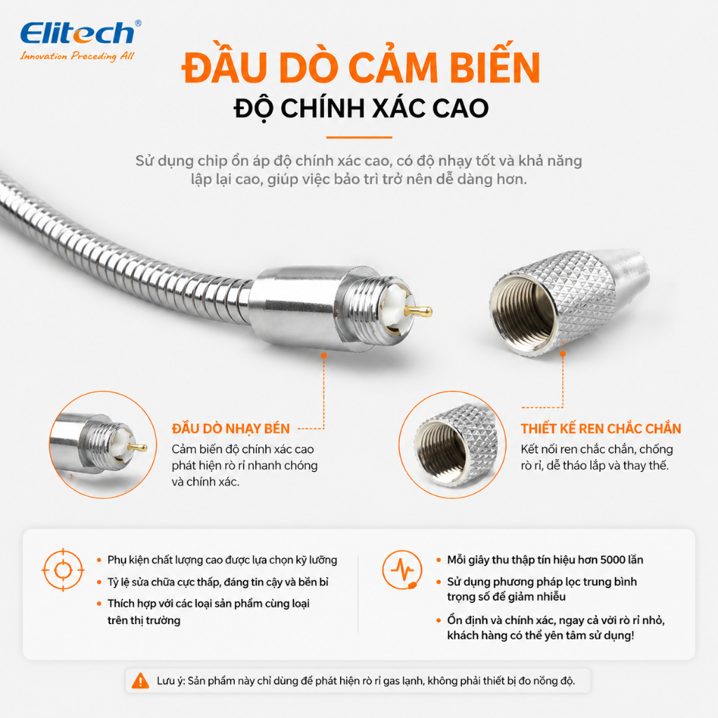 Máy dò rò rỉ chất làm lạnh Elitech, Máy dò rò rỉ CLD-100 Freon Ô tô HVAC Halogen Máy dò rò rỉ chất làm lạnh CFCs HCFCs HFCs