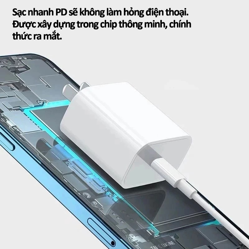 PD 30W Bộ Sạc nhanh (Củ sạc+Dây sạc nhanh Loại C đến C 1m)Sạc nhanh an toàn không nóng máy cho iPhone 15/16/17 Pro Max