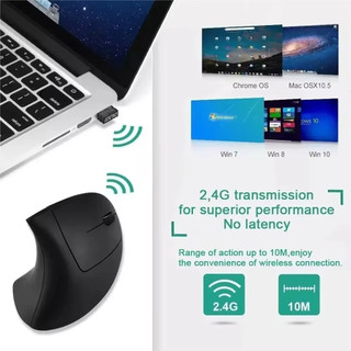 Chuột Dọc Ergonomic 2.4GHz Bluetooth Quang Không Dây Chuột 3 Có Thể Điều Chỉnh DPI 800 / 1200 / 1600 Cho Laptop PC Máy Tính Để Bàn