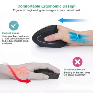 Chuột Dọc Ergonomic 2.4GHz Bluetooth Quang Không Dây Chuột 3 Có Thể Điều Chỉnh DPI 800 / 1200 / 1600 Cho Laptop PC Máy Tính Để Bàn