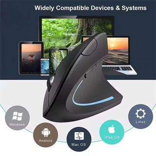 Chuột Dọc Ergonomic 2.4GHz Bluetooth Quang Không Dây Chuột 3 Có Thể Điều Chỉnh DPI 800 / 1200 / 1600 Cho Laptop PC Máy Tính Để Bàn