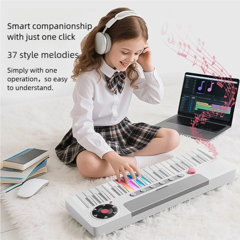 Đàn piano 37 phím thông minh cầu vồng BESY, được trang bị đèn báo đầy màu sắc phát sáng và phát âm thanh khi ép. Thích hợp cho trẻ em, người mới bắt đầu và trẻ sơ sinh. Tính năng intel
