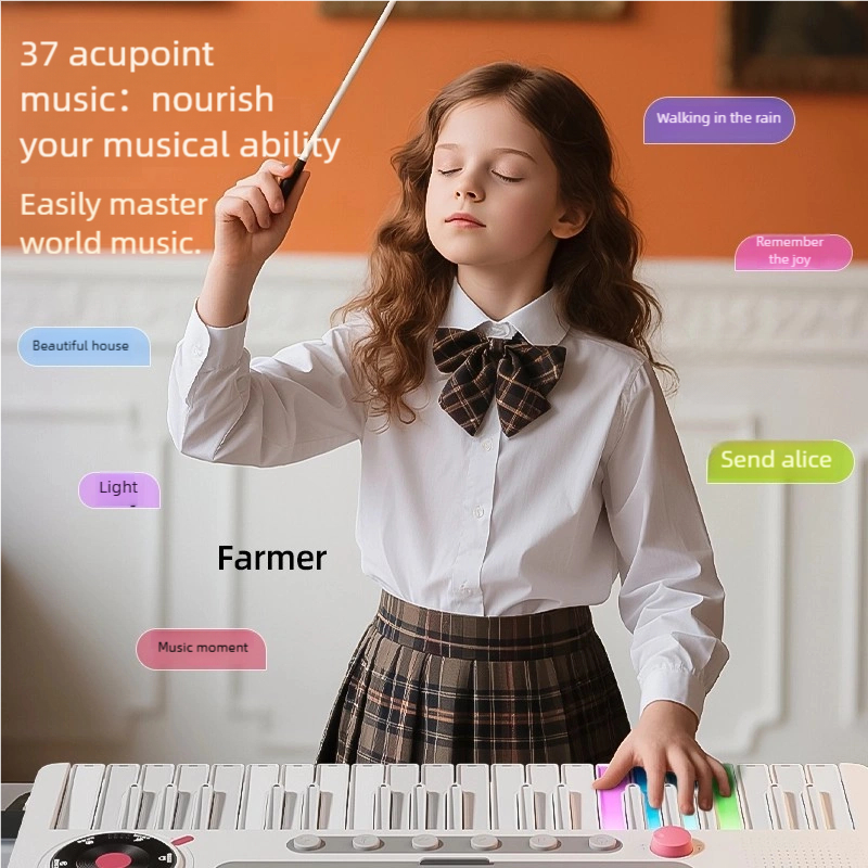 Đàn piano 37 phím thông minh cầu vồng BESY, được trang bị đèn báo đầy màu sắc phát sáng và phát âm thanh khi ép. Thích hợp cho trẻ em, người mới bắt đầu và trẻ sơ sinh. Tính năng intel