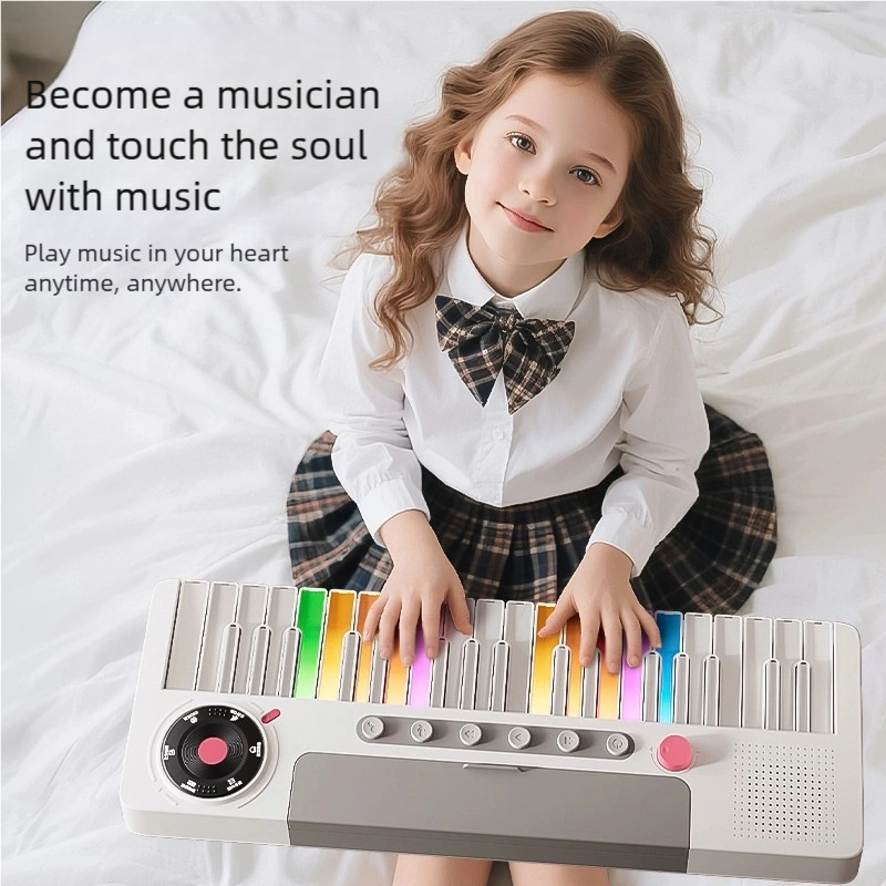 Đàn piano 37 phím thông minh cầu vồng BESY, được trang bị đèn báo đầy màu sắc phát sáng và phát âm thanh khi ép. Thích hợp cho trẻ em, người mới bắt đầu và trẻ sơ sinh. Tính năng intel