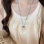 Vòng cổ dây bện xanh mặt Openwork bạc, hình sao/trái tim/hoa phối hạt thủy tinh đa sắc, trang sức Boho Y2K cho nữ