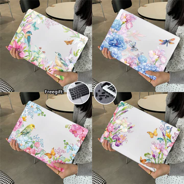 Ốp In Hình Minh Họa Hoa & Chim Thẩm Mỹ Cho 2026 Macbook Neo 13inch A3404 Air M5 A3449 A4348 Pro14 inch M5 A3434 A3428 2020 Air M1 A2337 A2179 Pro13 M1 M2 A2338 Pro16 M5