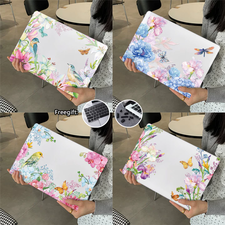 Ốp In Hình Minh Họa Hoa & Chim Thẩm Mỹ Cho 2026 Macbook Neo 13inch A3404 Air M5 A3449 A4348 Pro14 inch M5 A3434 A3428 2020 Air M1 A2337 A2179 Pro13 M1 M2 A2338 Pro16 M5