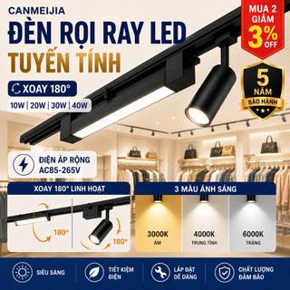 Đèn Rọi Ray LED Tuyến Tính 10W 20W 30W 40W Xoay 180° Siêu Sáng AC85-265V Cho Phòng Khách Shop Quần Áo