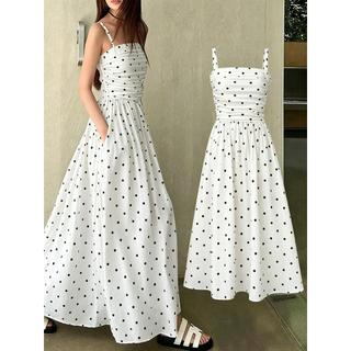 Váy denim cổ chữ V cổ điển dành cho nữ mùa hè
