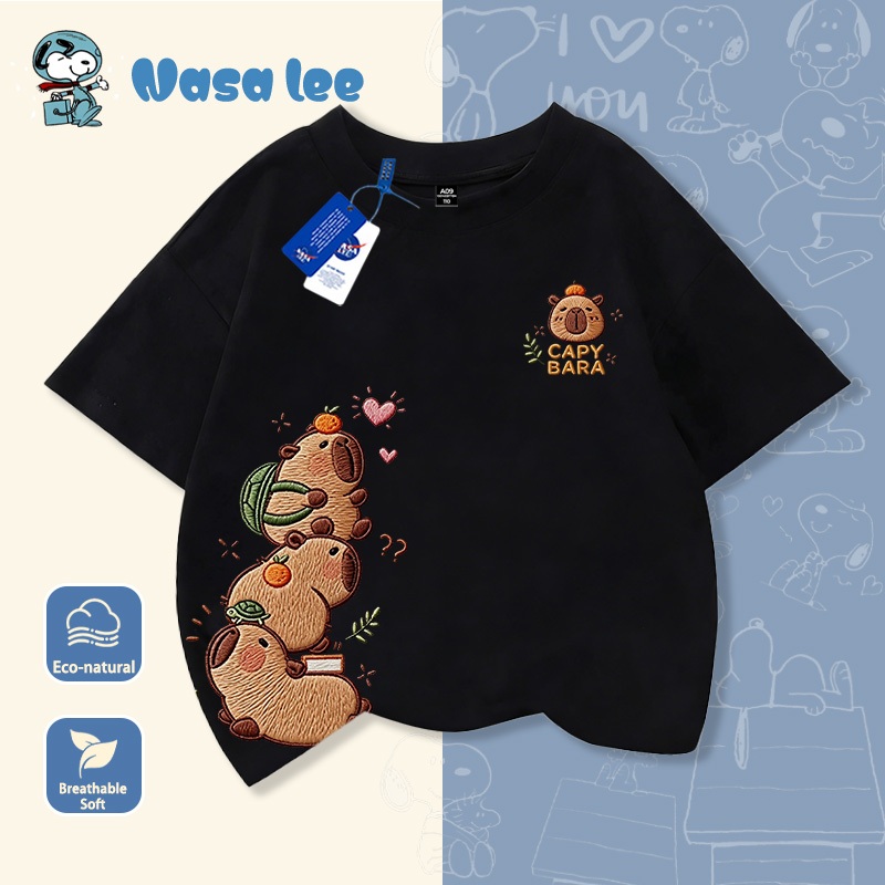 Áo thun bé gái màu hồng, thêu hình gấu BABY, cotton mềm mại, form rộng thoải mái, thời trang trẻ em