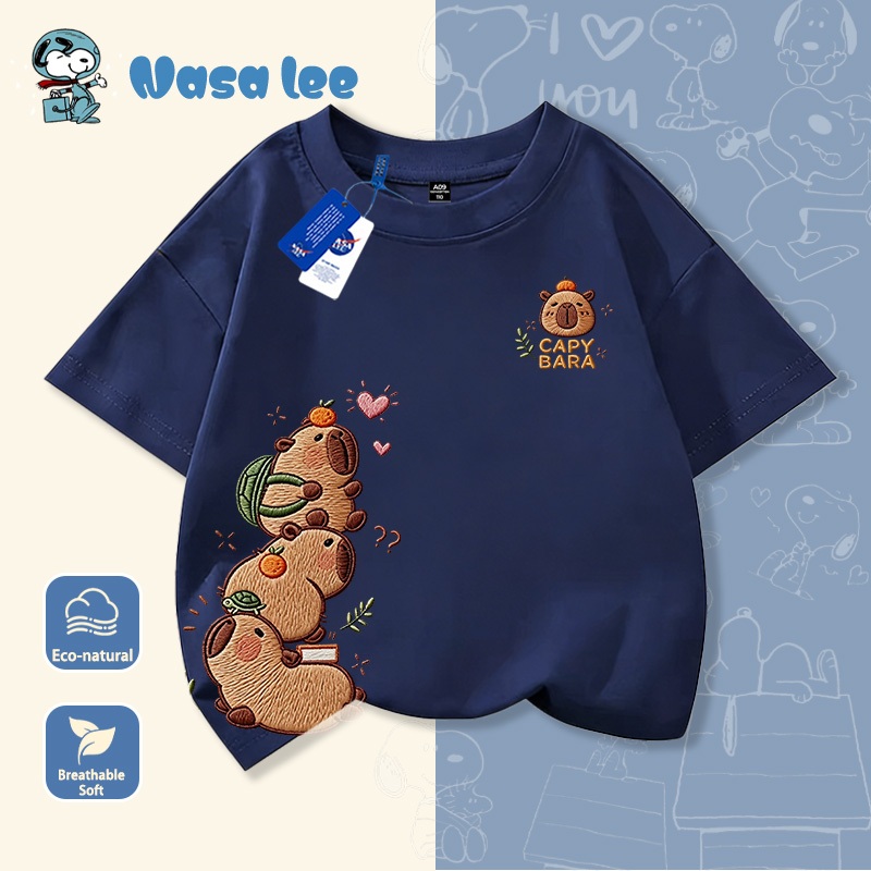 Áo thun bé gái màu hồng, thêu hình gấu BABY, cotton mềm mại, form rộng thoải mái, thời trang trẻ em
