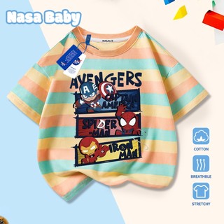 [Hàng có sẵn Giao ngay] Áo thun trẻ em NASA Cat Captain America, Iron Man, Người Nhện Cotton thoáng khí, thoải mái, tay ngắn