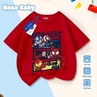 [Hàng có sẵn Giao ngay] Áo thun trẻ em NASA Cat Captain America, Iron Man, Người Nhện Cotton thoáng khí, thoải mái, tay ngắn