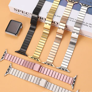 Dây đeo thay thế 00985 cho Apple Watch, tre nguyên khối màu Starlight, thiết kế tháo nhanh, kèm dụng cụ lắp, tương thích từ S7 đến SE