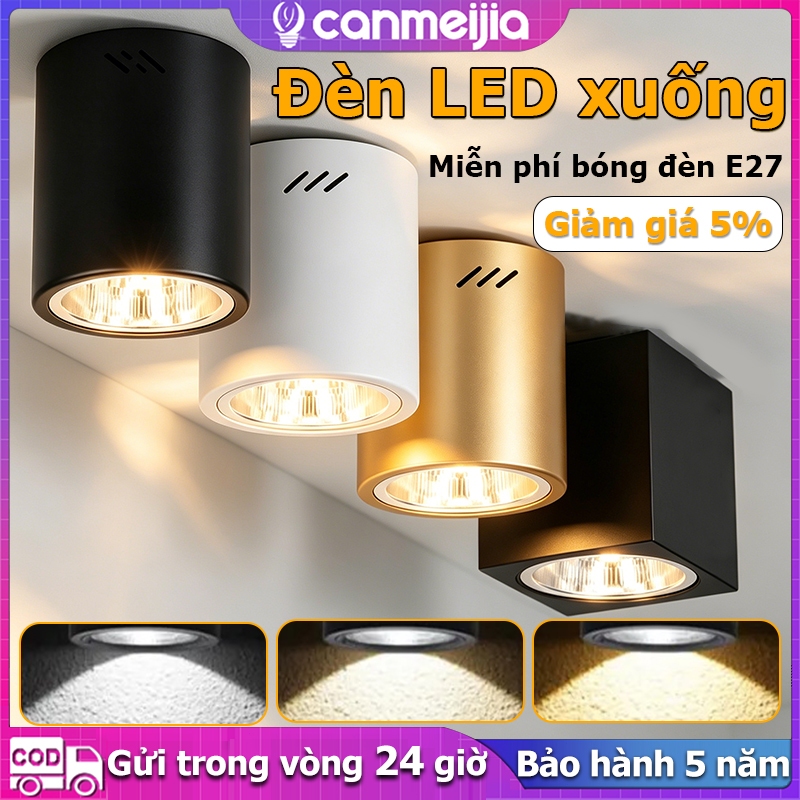 đèn led âm trần 3 màu Đèn Led Downlight Âm Trần Tri Color Đèn Downlight Âm Trần Gắn Bề Mặt 3.5/4Ich đèn led downlight có thể gập đèn ngủ decor đèn phòng ngủ đèn ốp trần phòng khách