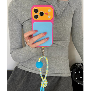 Bảo Vệ Ống Kính Màu Sắc Tương Phản Acrylic Nylon Wrsit Dây Đeo Ốp Lưng Điện Thoại iPhone 17Promax 17Pro 13 14 15 16 Pro Max Khung Da Mềm Chống Sốc Nữ Vỏ Di Động