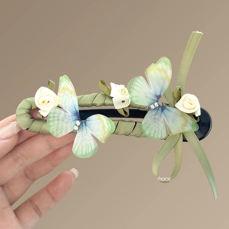 Kẹp Tóc Nơ Hoa Phong Cách Mori Thanh Lịch Cho Nữ