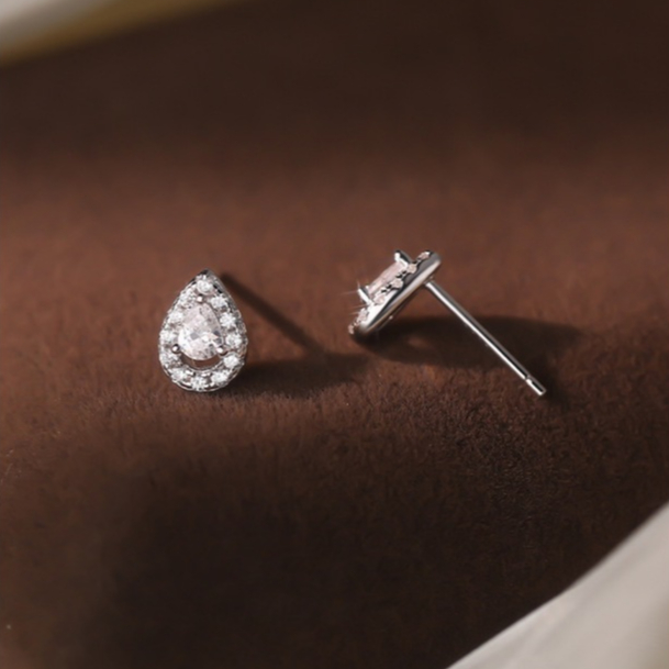 Bông Tai Giọt Nước Đính Đá Zircon Lấp Lánh, Phù Hợp Đi Làm Và Hẹn Hò