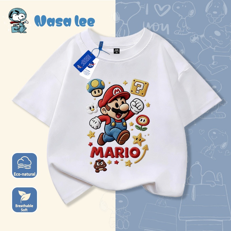 Baju T Mario Kids – Design Comel, Kain Sejuk & Sesuai Padan Dengan Jeans