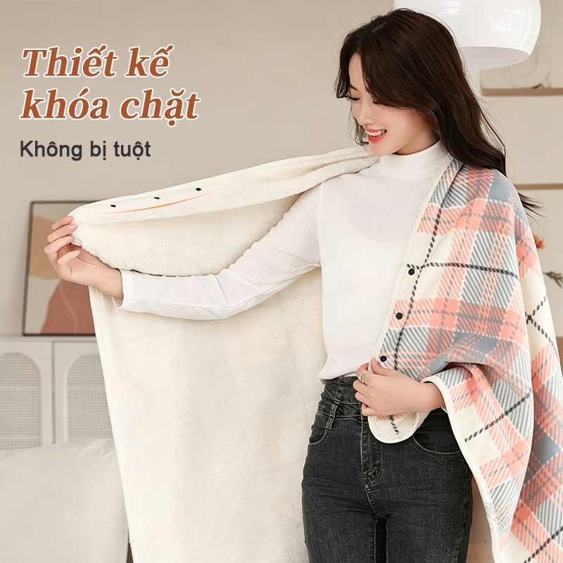 【Giao trong 24h】Chăn Văn Phòng Kiêm Áo Choàng Văn Phòng 2 Lớp Dày Dặn Chất Liệu Mềm Mại Nhỏ Gọn