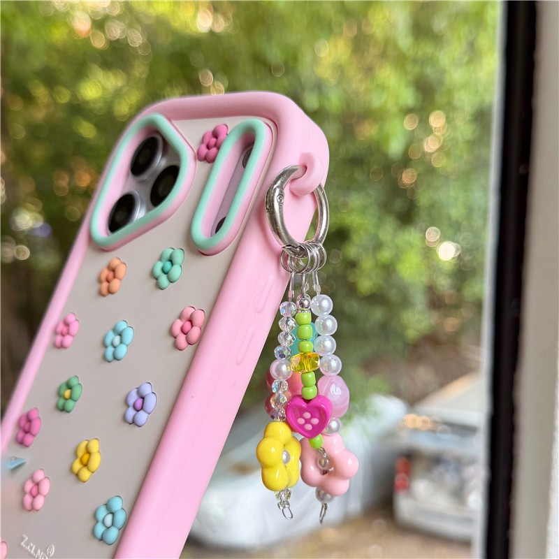 Ốp điện thoại chất liệu gel silicon họa tiết hoa ba chiều cho iPhone 17 Pro max