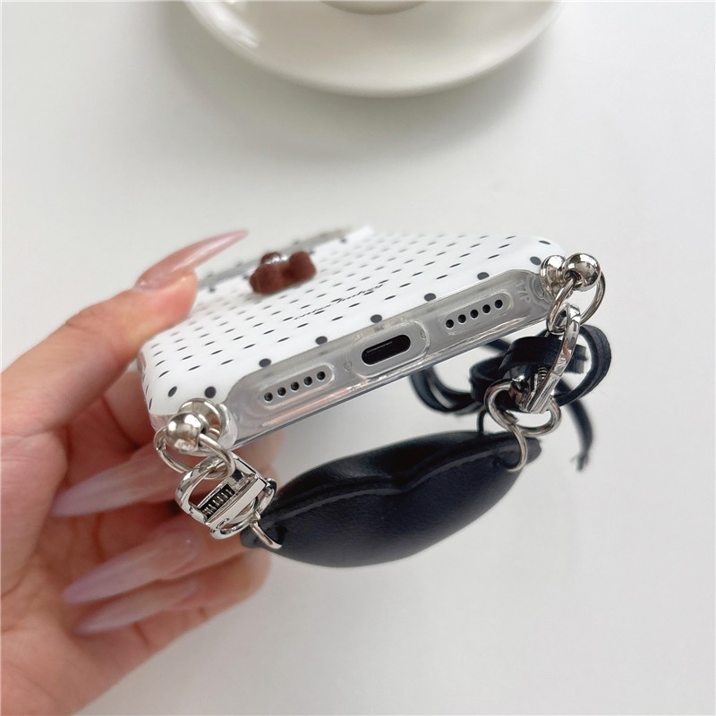 Ốp điện thoại xử lý IMD họa tiết gấu chấm chấm cho iPhone 17 Pro max