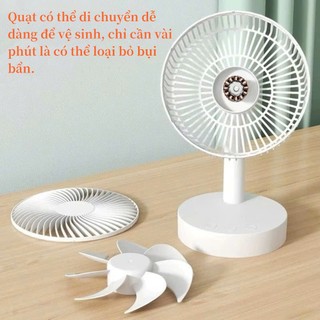 QUITEK Quạt Để Bàn – Cổng Sạc Type-C, Lắc Đầu, 4 Tốc Độ Gió, Dùng 20 Giờ