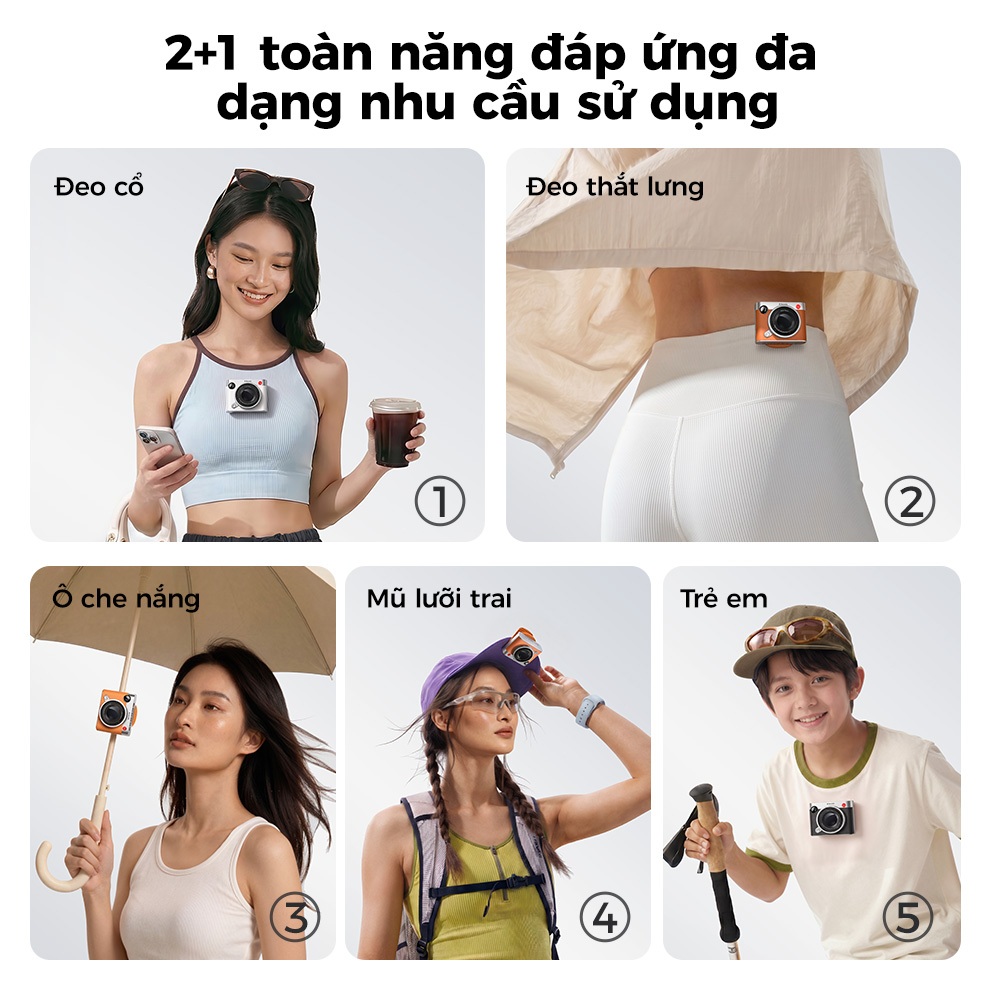 Aecooly Click Retro Quạt Cầm Tay Mini 7m/s Quạt Tích Điện Mini Nam Châm Quạt Đeo Cổ Đeo Eo Gió Mạnh Không Ồn Pin Lâu Màn Hình LED Quạt Mini Cầm Tay Quạt Tích Điện Pin Trâu
