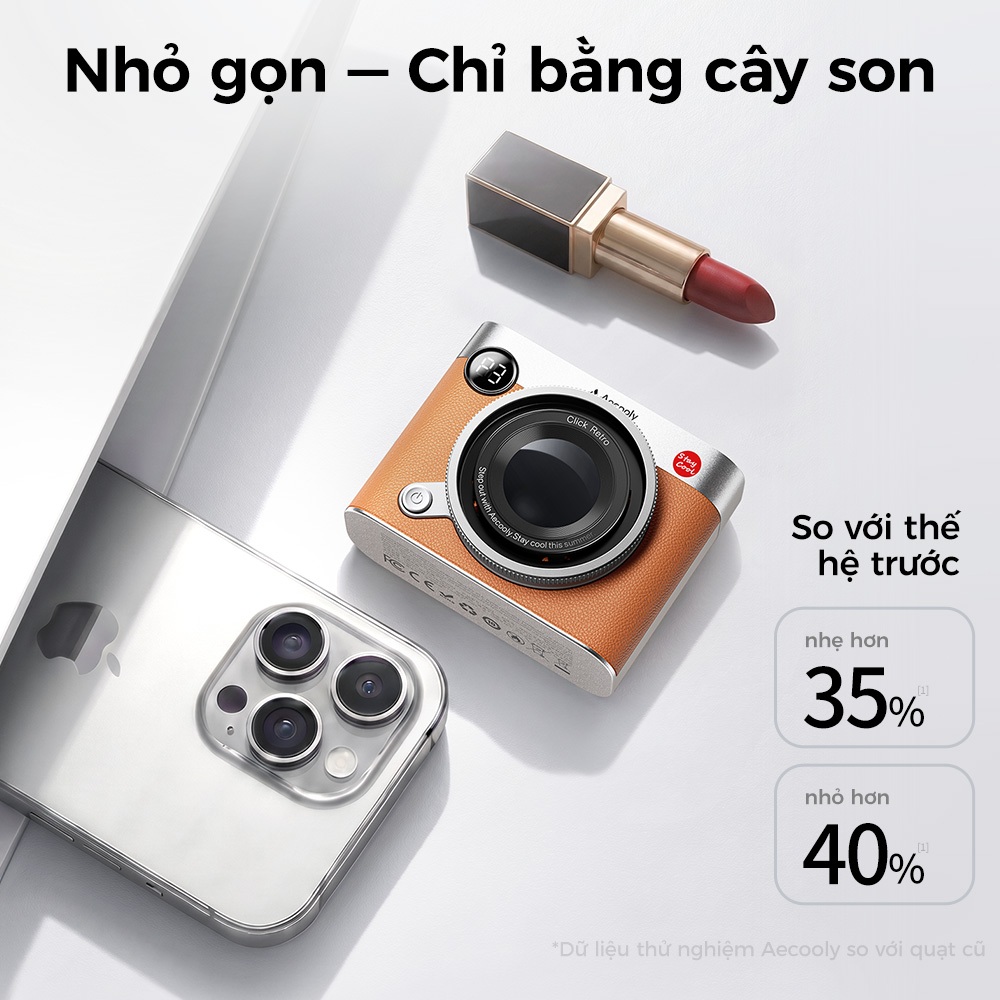 Aecooly Click Retro Quạt Cầm Tay Mini 7m/s Quạt Tích Điện Mini Nam Châm Quạt Đeo Cổ Đeo Eo Gió Mạnh Không Ồn Pin Lâu Màn Hình LED Quạt Mini Cầm Tay Quạt Tích Điện Pin Trâu