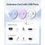 Dải nguồn cuộn dây di động ORICO 3 Ổ cắm US + 2USB-A + 1Type-C PD Sạc nhanh Dây nối dài du lịch Cắm phẳng Bảng điện bảo vệ chống sét