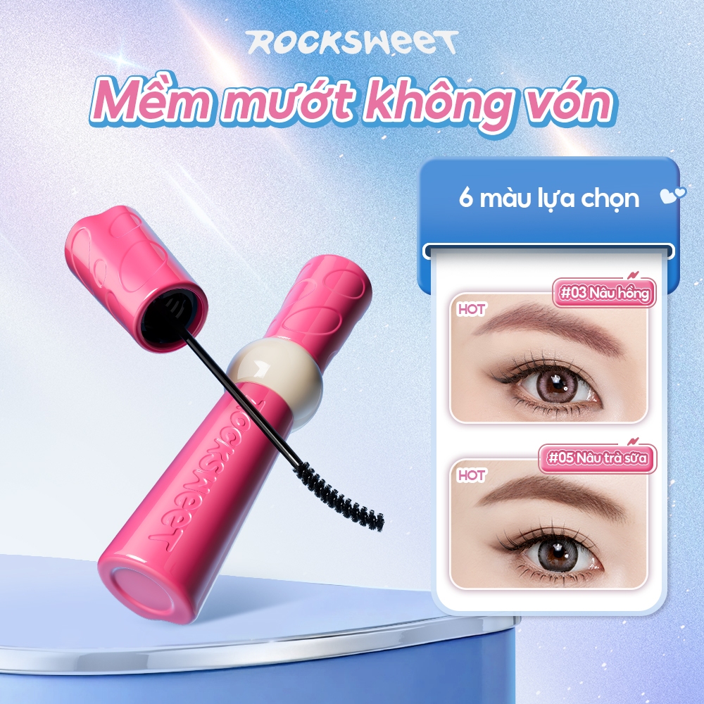 Mascara lông mày RockSweet 2.0, Shade 3, Velvet Matte Finish, Chống thấm nước và lâu trôi