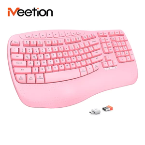 Meetion Ban phim song cong thai hoc mau hong 2.4G khong day co tua tay dung cho Mac Windows