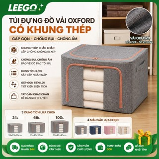 Leego 100L Hộp Đựng Quần Áo Đa Năng Túi vải Đựng Quần Áo Khung thép Thấm Nước Hộp Vải