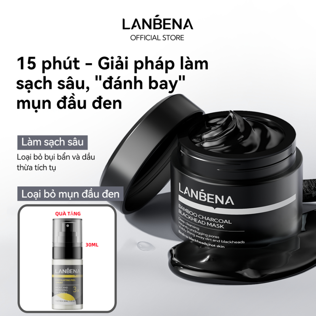 LANBENA Bamboo Mặt nạ lột mụn mũi (30g)- làm sạch sâu than hoạt tính dưỡng ẩm chăm sóc làn da  Skincare