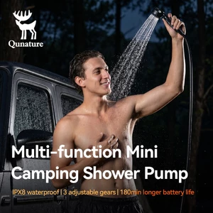 Vòi hoa sen ngoài trời di động Qunature 8000mAh Sạc IPX8 Chống nước 3 chế độ có thể điều chỉnh Áp suất cao để rửa xe Đi bộ đường dài Du lịch bãi biển