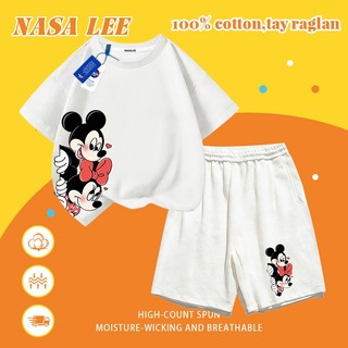 [Giao hàng trong ngày] Quần Short ngắn tay Cotton màu đỏ dành cho trẻ em Hoạt hình Cặp đôi dễ thương Họa tiết động vật nhỏ Khâu in 3-16 tuổi Bé trai Bé gái Bộ đồ hai mảnh thông thường