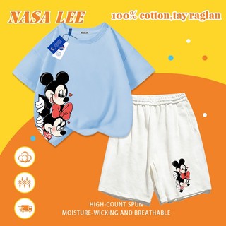 [Giao hàng trong ngày] Quần Short ngắn tay Cotton màu đỏ dành cho trẻ em Hoạt hình Cặp đôi dễ thương Họa tiết động vật nhỏ Khâu in 3-16 tuổi Bé trai Bé gái Bộ đồ hai mảnh thông thường