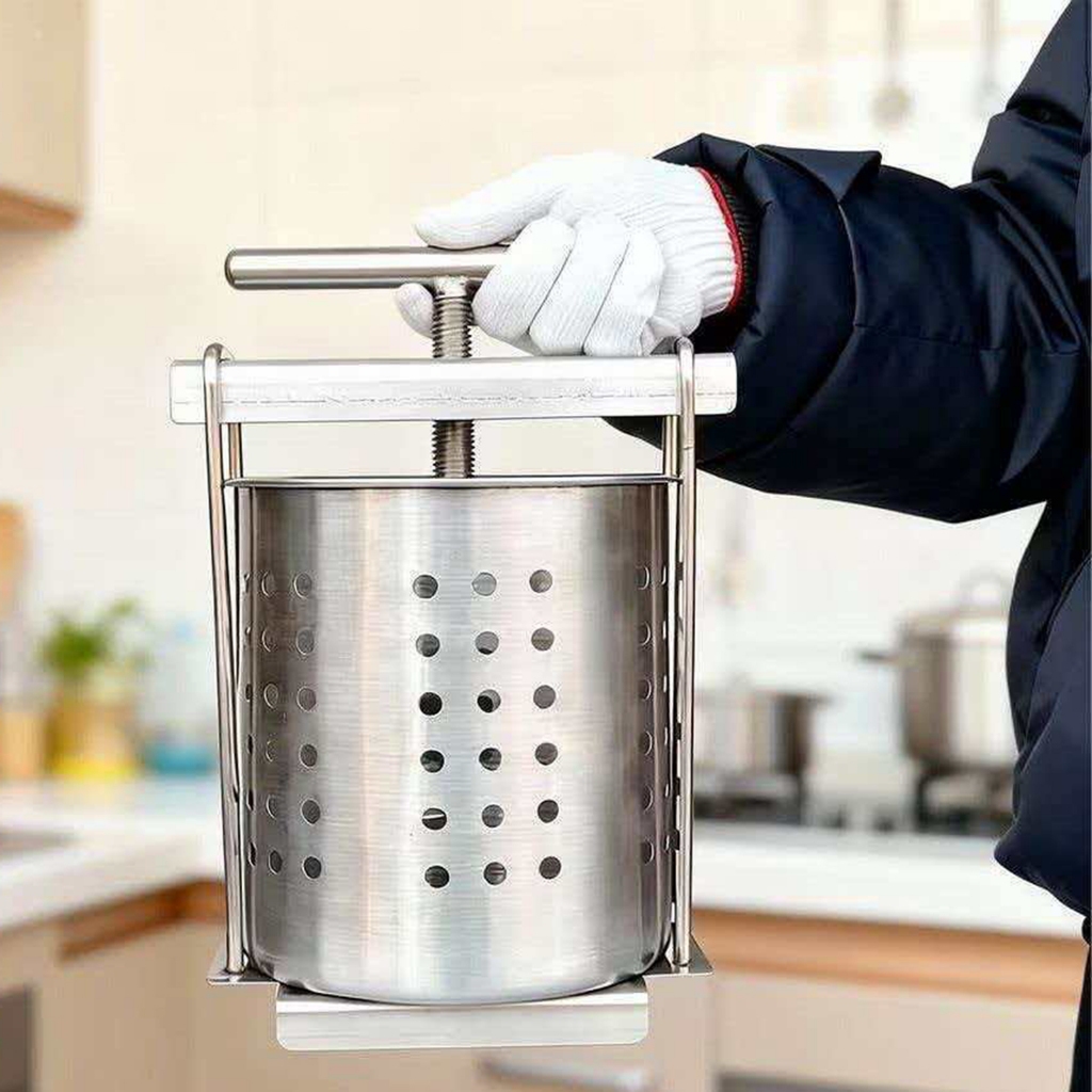 Máy ép rau củ quả bằng tay, dung tích 1.5L/2.5L, làm bằng thép không gỉ, bao gồm 2 lưới lọc