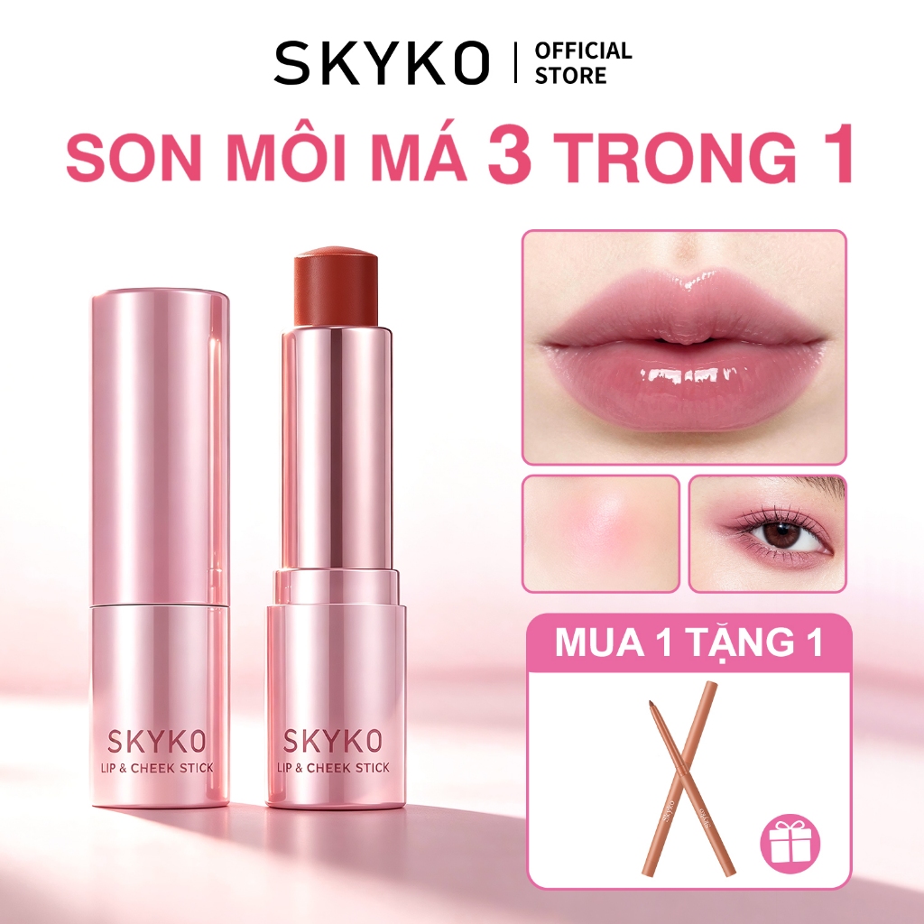 Son môi dưỡng ẩm SKYKO 3 trong 1 Blush Stick 6 màu